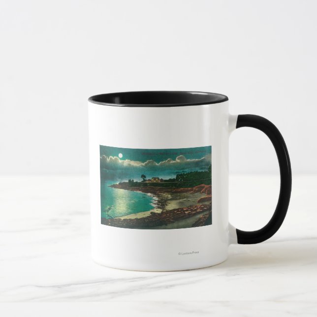 Moonlit view of the Vue de l'EauSanta Cruz, CA Mug (Right)