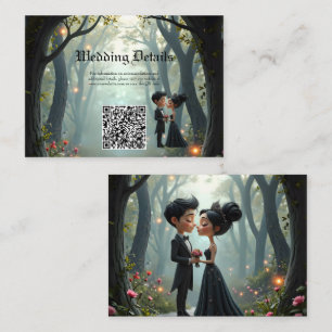 Moonlit Vows – A Cute Gothic Wedding Moment.  Enclosure Card
