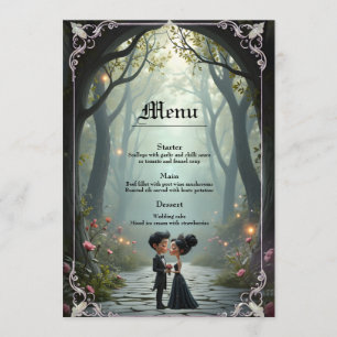 Moonlit Vows – A Cute Gothic Wedding Moment. Menu