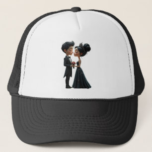 Moonlit Vows – A Cute Gothic Wedding Moment. Trucker Hat