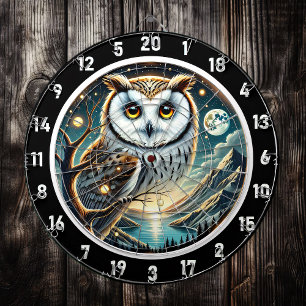Moonlit Watcher Owl Dartboard Design