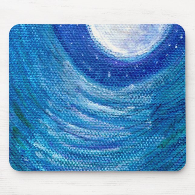 Moonlit Waves and Swirls Mouse Pad (Front)