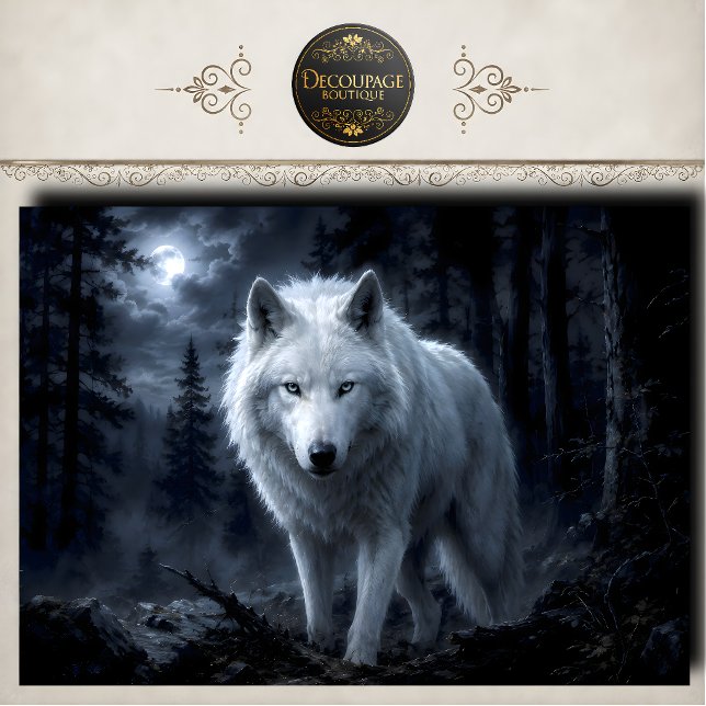 Moonlit White Timber Wolf Tissue Paper (Moonlit White Timber Wolf Tissue Paper)