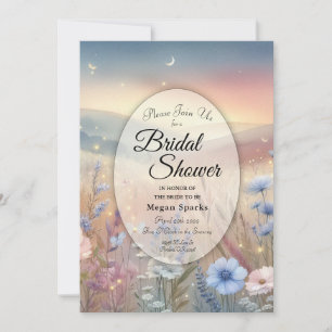 Moonlit Wildflower Whispers Bridal Shower Invitation