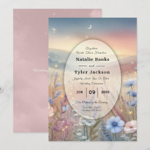 Moonlit Wildflower Whispers Wedding Invitation