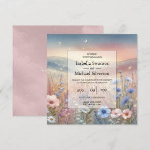 Moonlit Wildflower Whispers Wedding Invitation