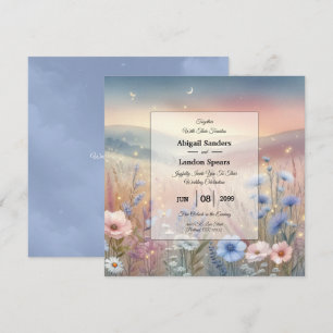 Moonlit Wildflower Whispers Wedding Invitation
