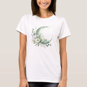 Moonlit Wildflowers T-Shirt   Minimalist Watercolo