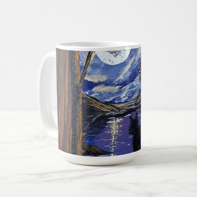     Moonlit Window—handmade artwork  Coffee Mug (Front Left)