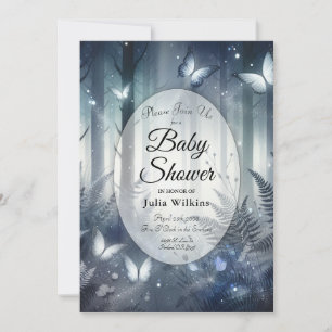 Moonlit Wings and Midnight Magic Baby Shower Invitation