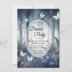  Moonlit Wings and Midnight Magic Dinner Party Invitation