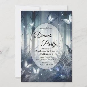 Moonlit Wings and Midnight Magic Dinner Party Invitation