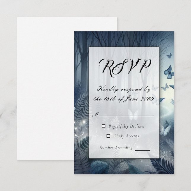 Moonlit Wings and Midnight Magic RSVP Card (Front/Back)