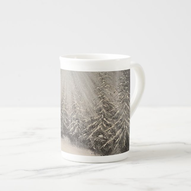 Moonlit Winter Night Bone China Mug (Front Right)