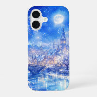 Moonlit Winter Village Phone Case