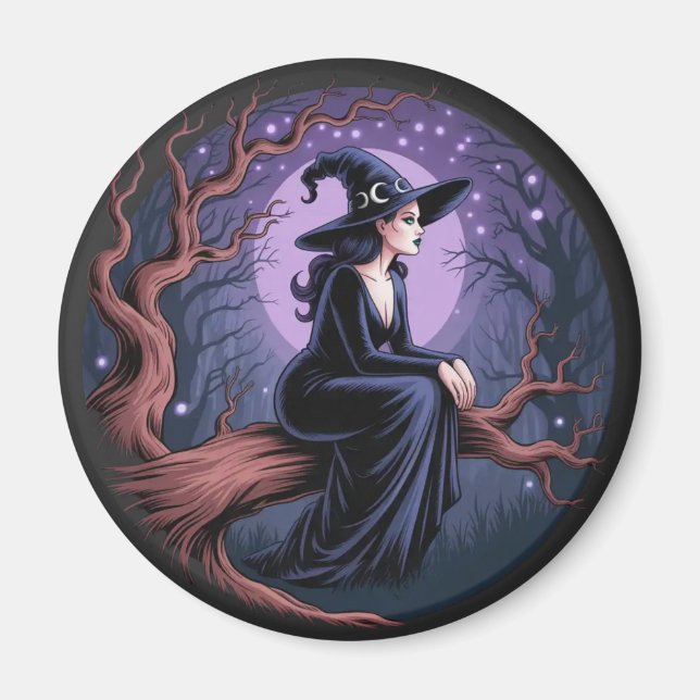 Moonlit Witch Magnet (Front)