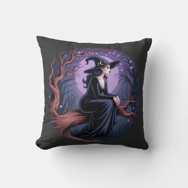 Moonlit Witch T-shirt Cushion (Front)