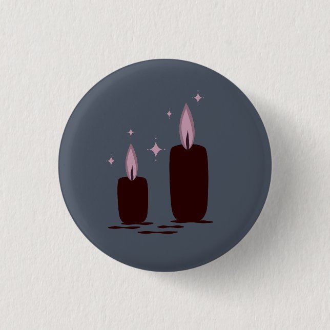 Moonlit Witchy Halloween Magic Candles  3 Cm Round Badge (Front)