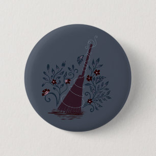 Moonlit Witchy Halloween Pattern 6 Cm Round Badge
