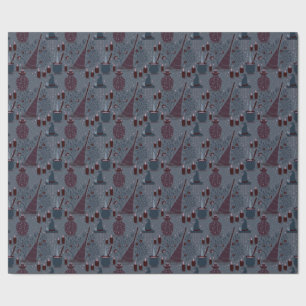 Moonlit Witchy Halloween Pattern Wrapping Paper