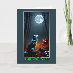 Moonlit Wolf Halloween Card