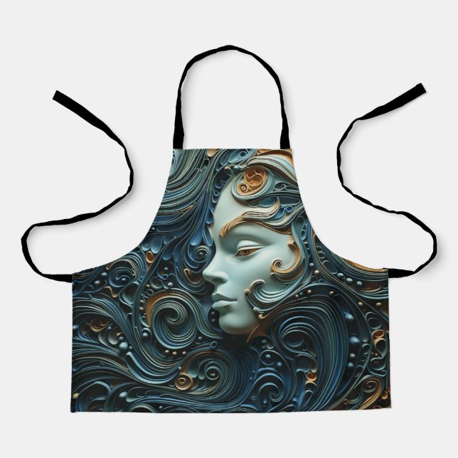 Moonlit Woman 3D Art Apron (Front)