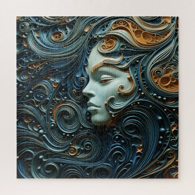 Moonlit Woman 3D Art Jigsaw Puzzle (Vertical)