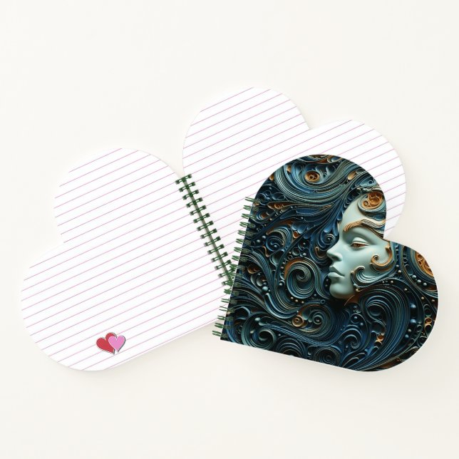 Moonlit Woman 3D Art Notebook (Inside)