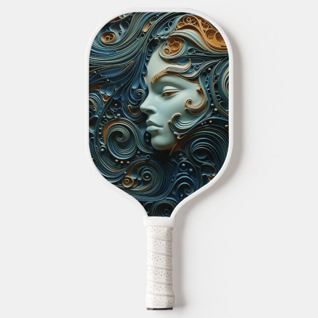Moonlit Woman 3D Art Pickleball Paddle (Front)
