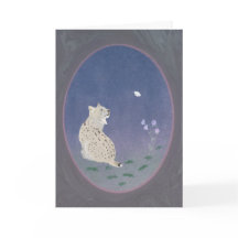 Moonlit Woodland Bobcat 5x7 Greeting Card