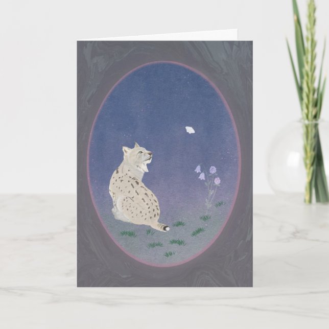 Moonlit Woodland Bobcat 5x7 Greeting Card  (Front)