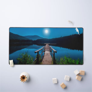 Moonlite Lake in the Mountains Desk Mat