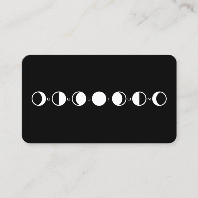 MOONPHRASE Cool Modern Moon Phase Business Card (Front)