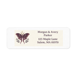 Moonpost Moth Halloween Return Address Label