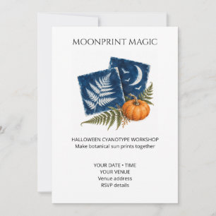 Moonprint Magic Halloween Cyanotype Workshop Invitation