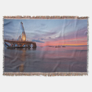 Moonrise And Sunset Throw Blanket