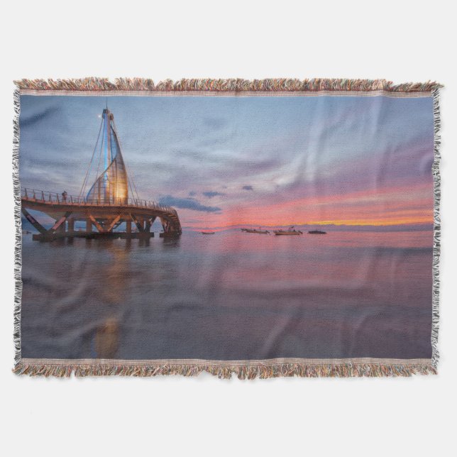 Moonrise And Sunset Throw Blanket (Front)