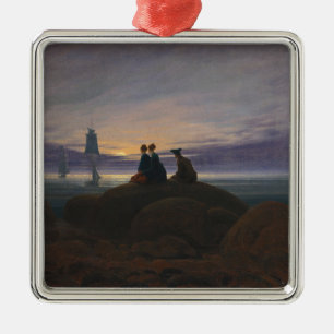 Moonrise by the Sea (by Caspar David Friedrich) Metal Ornament