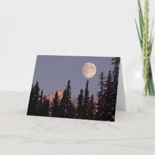 Moonrise Early Winter   Anchorage, Alaska Card