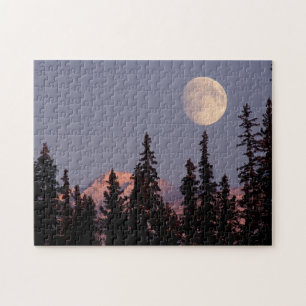 Moonrise Early Winter   Anchorage, Alaska Jigsaw Puzzle