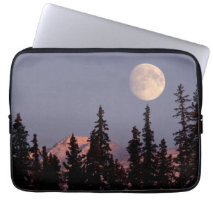 Moonrise Early Winter Anchorage, Alaska Laptop Sleeve