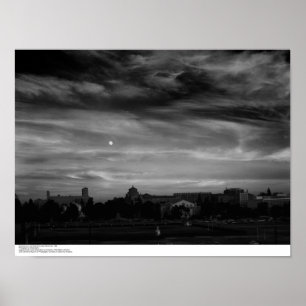 Moonrise from near Residence Halls, November, 1966 Poster