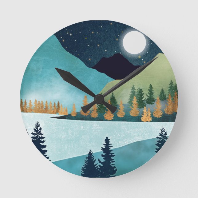 Moonrise Lake Round Clock (Front)