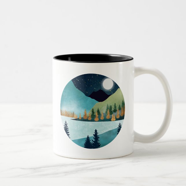 Moonrise Lake Two-Tone Coffee Mug (Right)