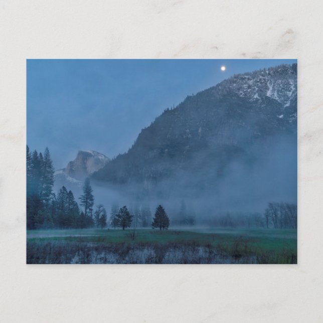 Moonrise & Mist Over Leidig Meadow Postcard (Front)