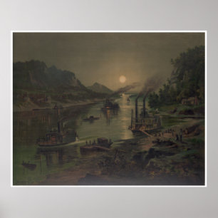 Moonrise on the Ohio Poster