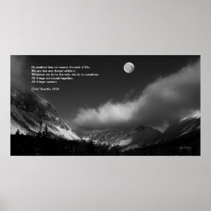 Moonrise over Franconia : Chief Seattle Poster