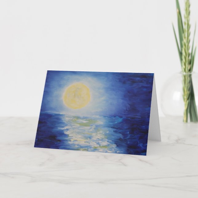 Moonrise Over Lake Michigan II (Detail) Card (Front)