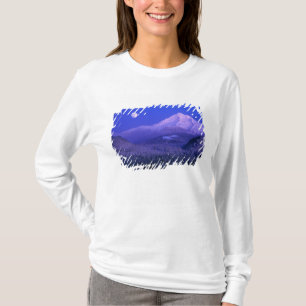 Moonrise over Mt Hood winter, Oregon T-Shirt