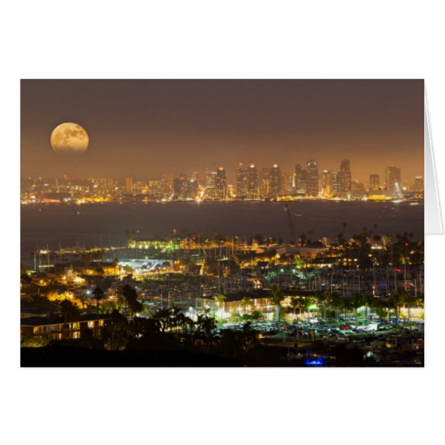 Moonrise over the San Diego skyline (Front Horizontal)